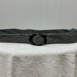 J Crew Light Gray Wool Adjustable Belt with Lucite Buckle - Size M/L